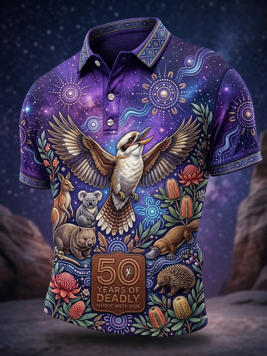 Men's AU Aboriginal Culture Printed polo shirt