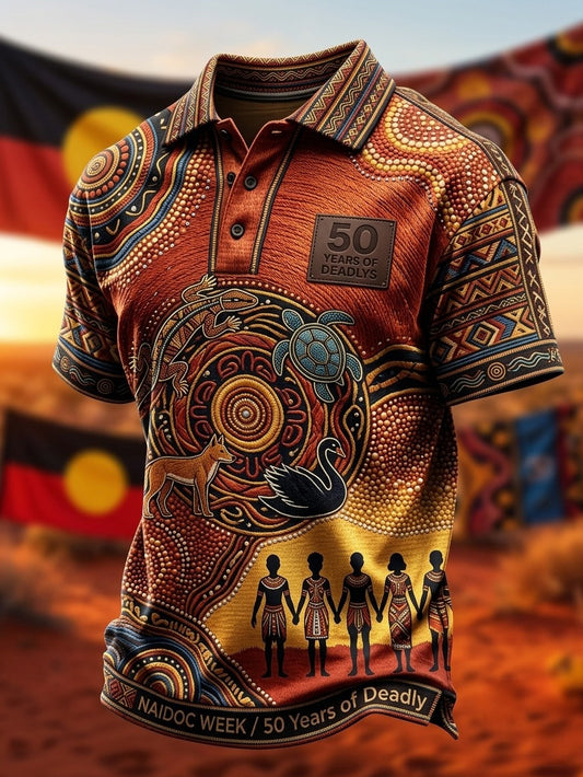 Men's AU Aboriginal Culture Printed polo shirt