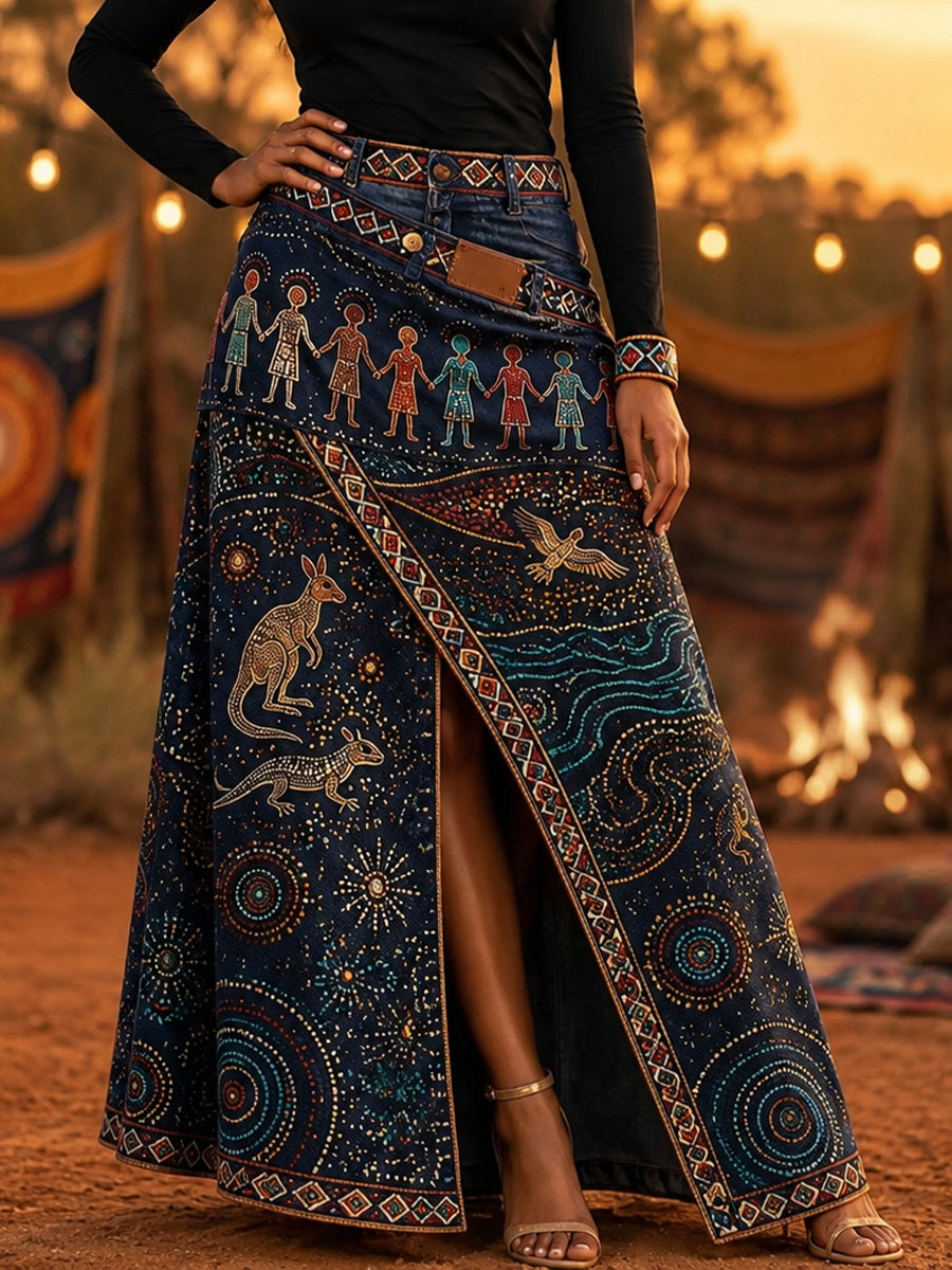 Women's Australia Naidoc Week Art Printed Skirt