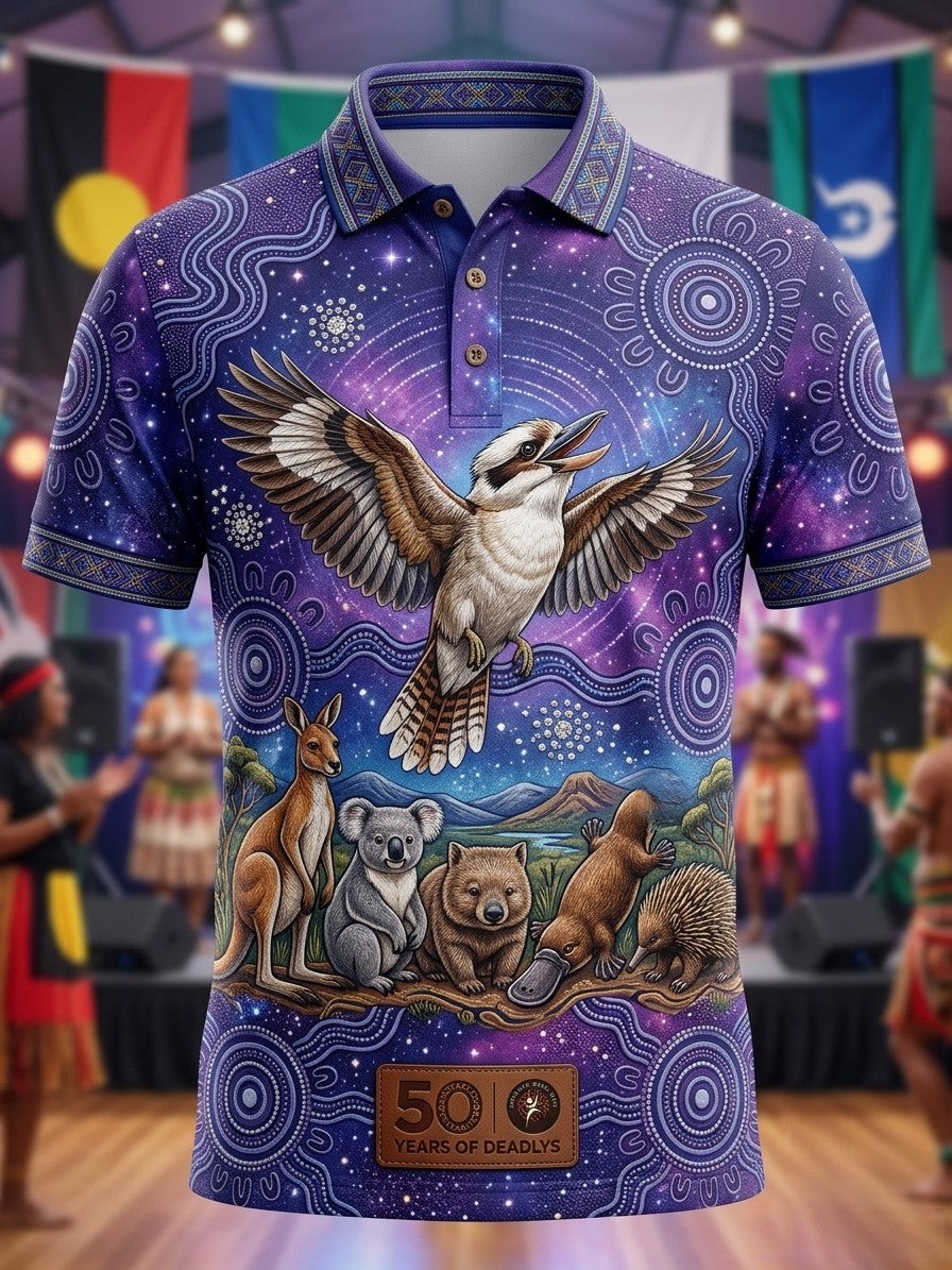 Men's AU Aboriginal Culture Printed polo shirt
