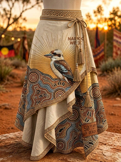 Women's Australia Naidoc Week Art Printed Irregular Skirt