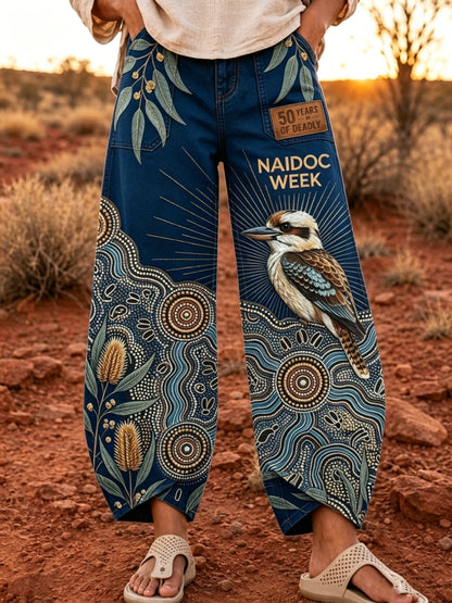 Women's Naidoc Week Art Print Flared Trousers