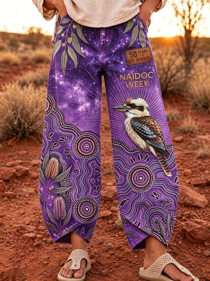 Women's Naidoc Week Art Print Flared Trousers