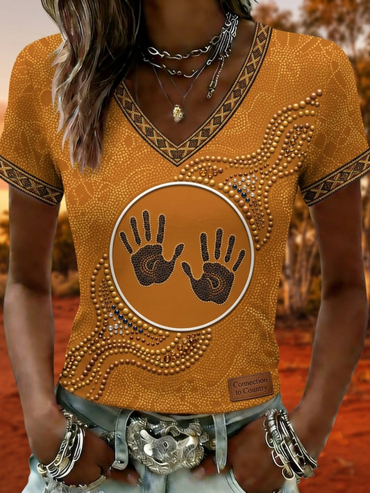 Women's Australia Naidoc Week V-neck T-shirt