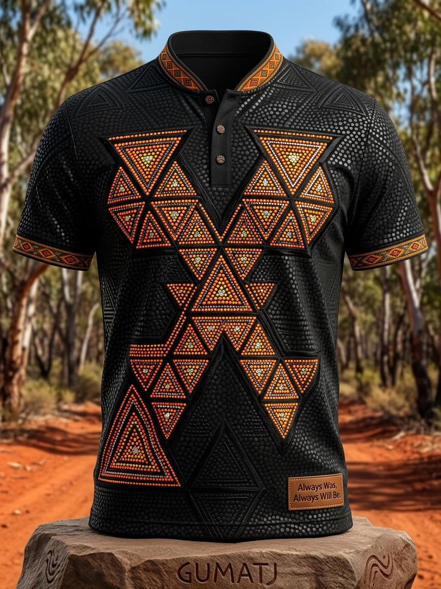 Men's AU Aboriginal Culture Short-Sleeve Polo Shirt