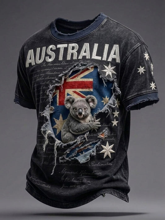 Men's Australia Pride Art Printed T-shirt