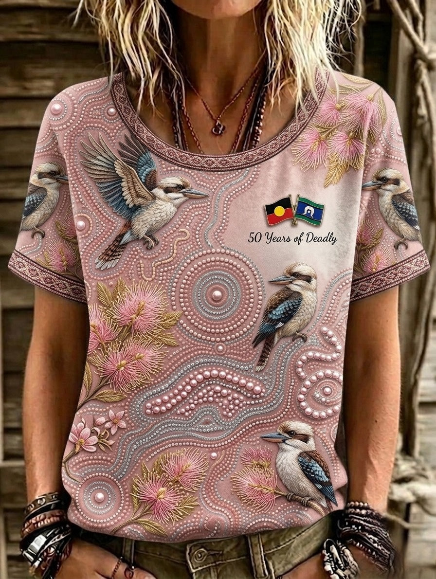 Women's AU Aboriginal Art NAIDOC Week Printed T-Shirt