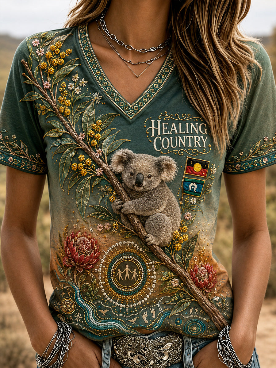 Women's Australia Naidoc Week V-Neck T-Shirt