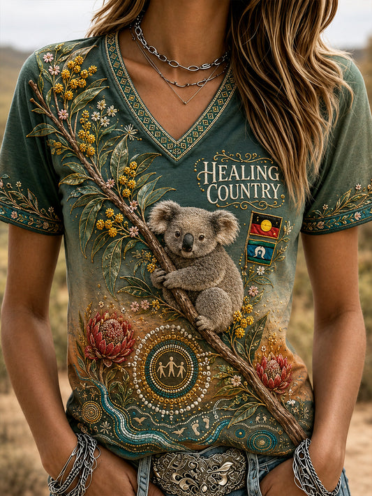 Women's Australia Naidoc Week V-Neck T-Shirt