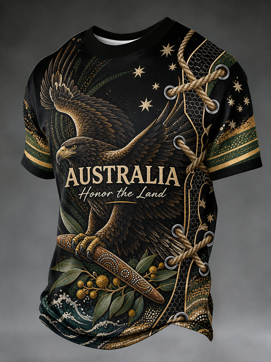 Retro Australian Art Print Casual T-Shirt