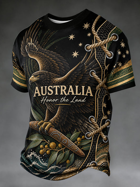 Retro Australian Art Print Casual T-Shirt