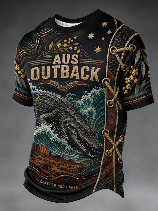 Retro Australian Art Print Casual T-Shirt