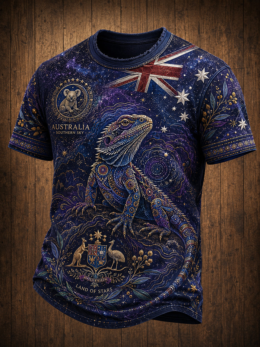 Men's Australian Patriotic Art Short Sleeves T-Shirt