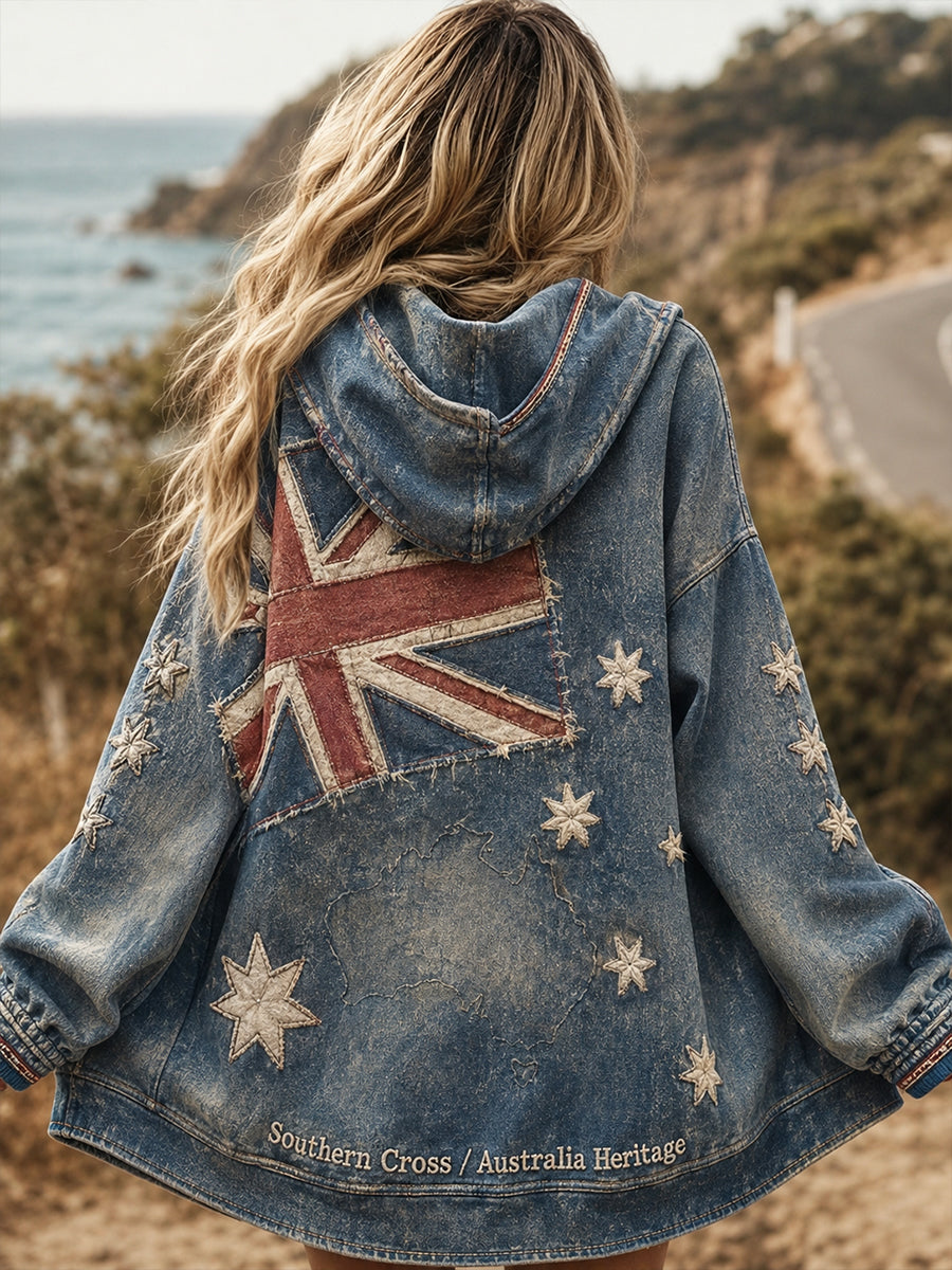 Women's Australia Flag Art  Zip-Up Hoodie