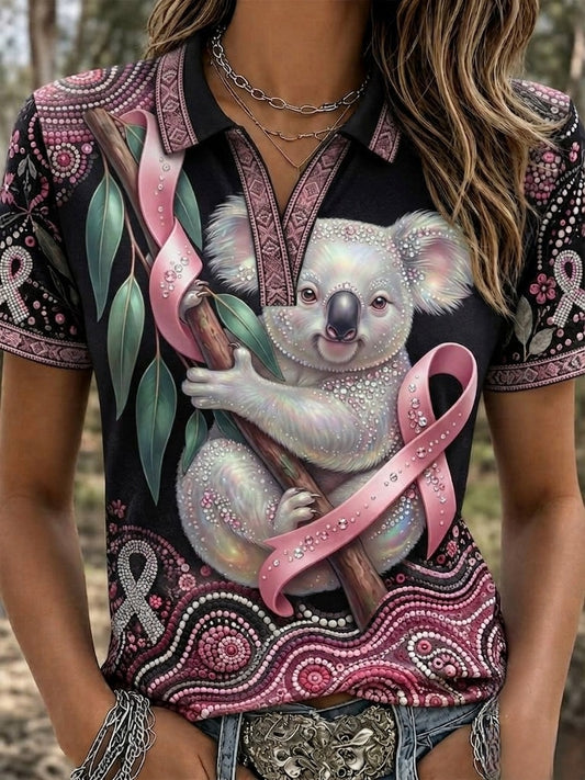 Women's Breast Cancer Awareness Australia Polo T-Shirt