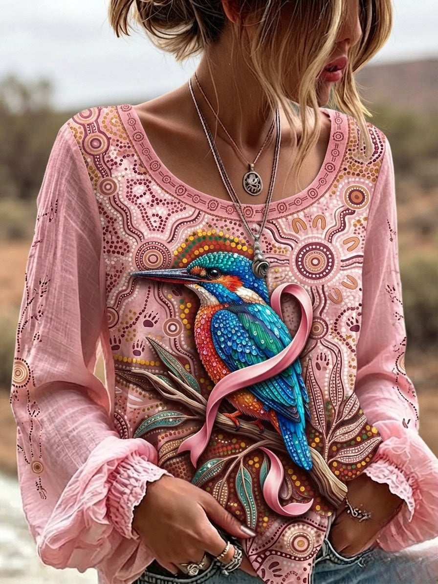 Women's Breast Cancer Awareness Australia Art Printed Top
