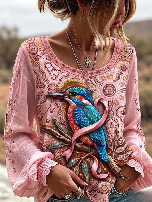 Women's Breast Cancer Awareness Australia Art Printed Top