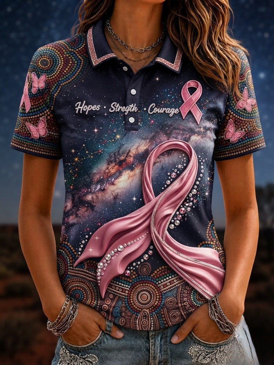 Women's Breast Cancer Awareness Australia Polo T-Shirt