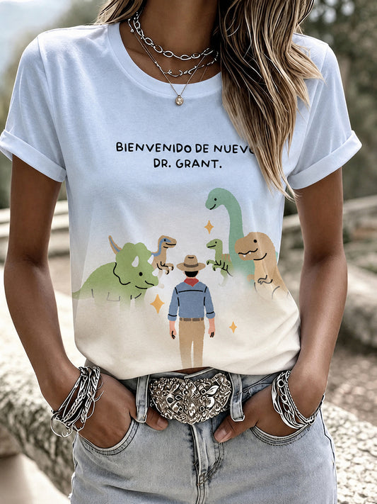 Women's 1947-2026 Memorial Vintage Dinosaur Graphic T-shirt