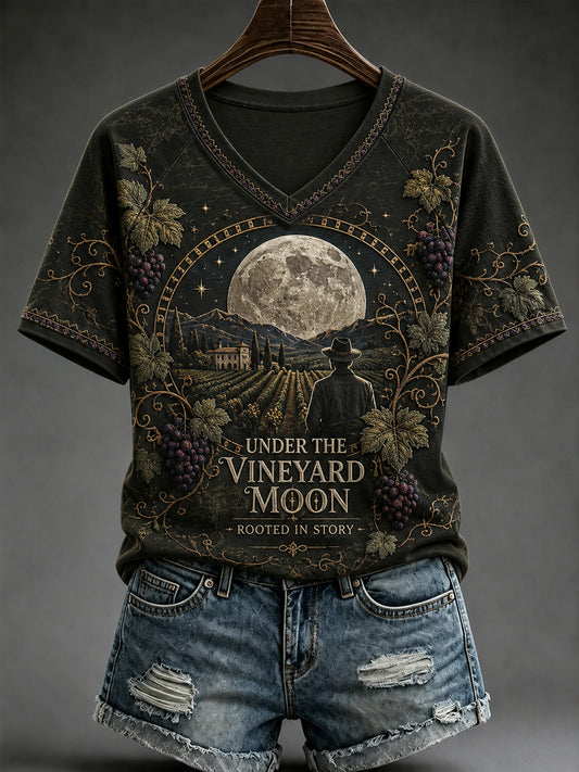 Women's Australia V-Neck Off-Shoulder Short-Sleeved T-Shirt