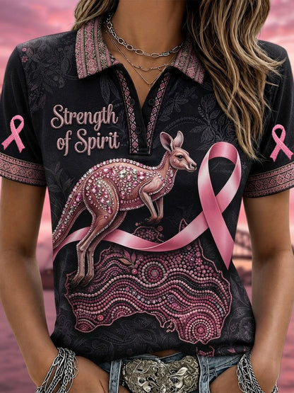 Women's Breast Cancer Awareness Australia Polo T-Shirt