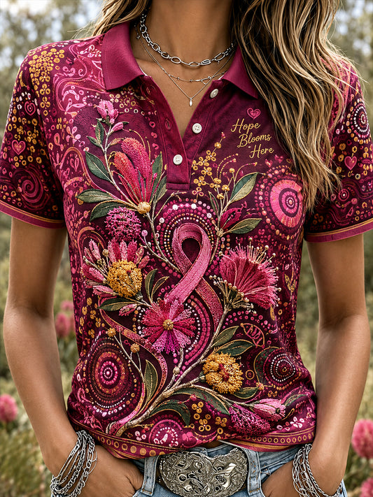Women's Breast Cancer Awareness Australia Polo T-Shirt