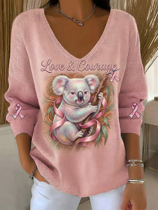 Women's Breast Cancer Awareness Australia Knit Long-Sleeve Top