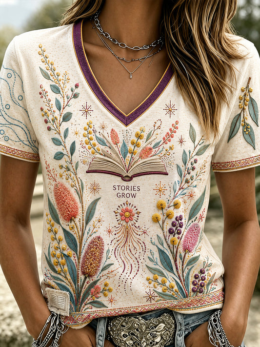 Women's Australia Indigenous Literacy Day V-Neck T-Shirt