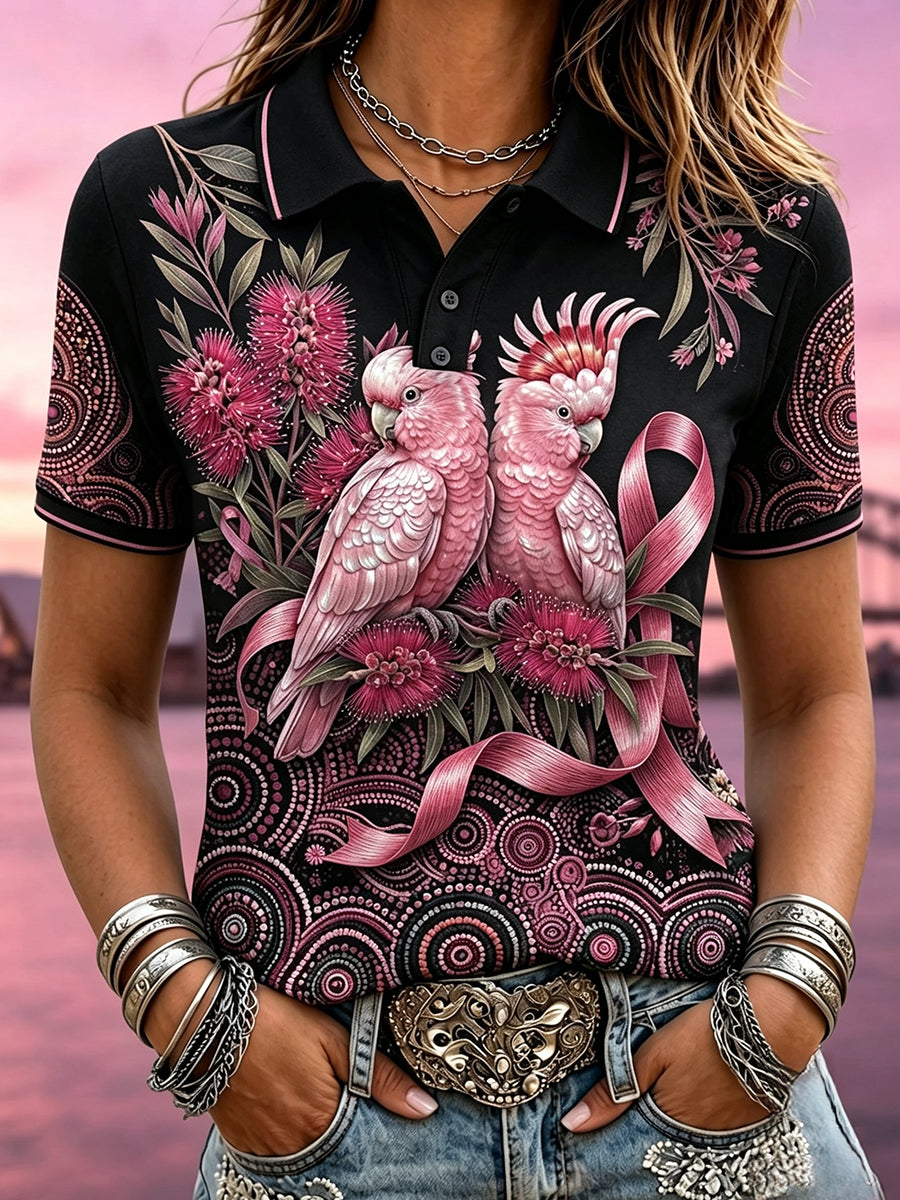 Women's Breast Cancer Awareness Australia Polo T-Shirt