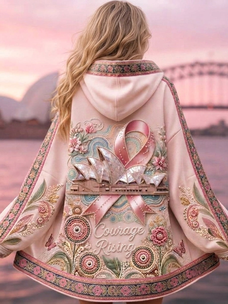 Women's Australian Breast Cancer Awareness Zip-Up Hoodie