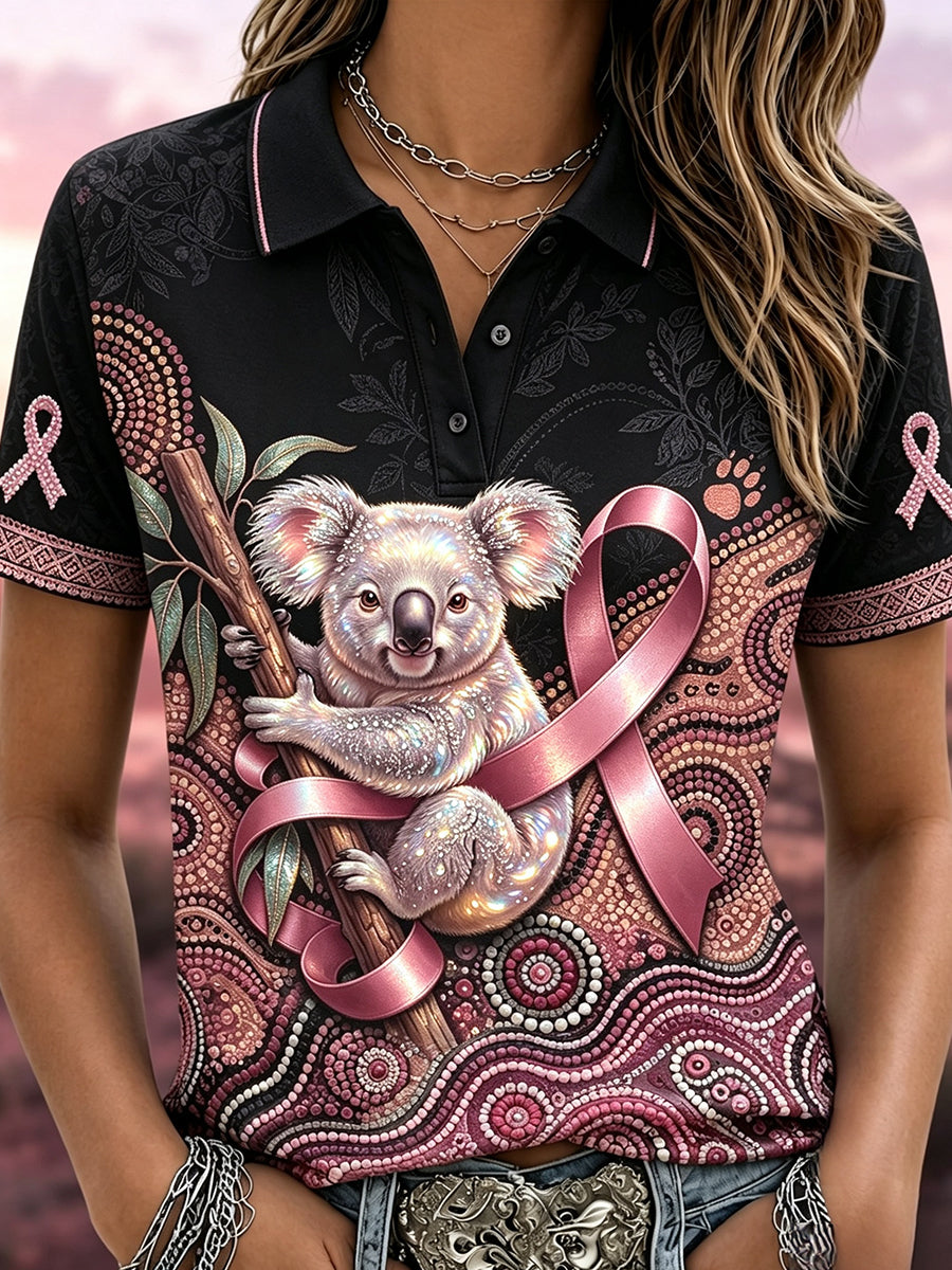 Women's Breast Cancer Awareness Australia Polo T-Shirt