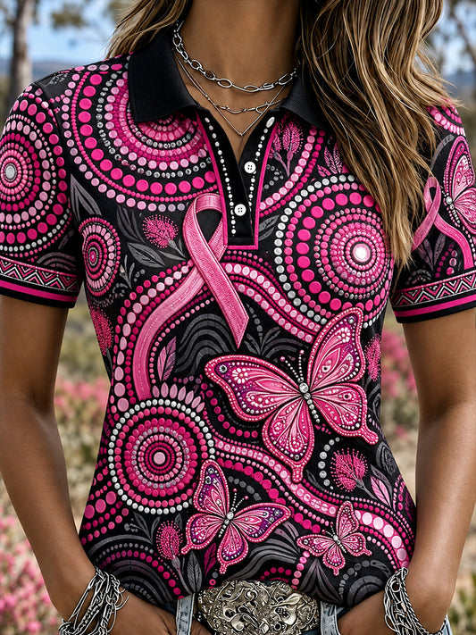 Women's Australia Breast Cancer Awareness Polo T-Shirt
