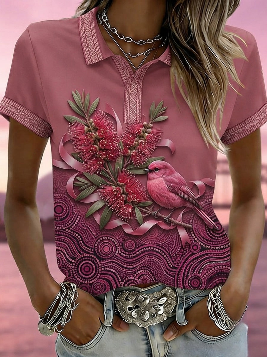 Women's Breast Cancer Awareness Australia Polo T-Shirt