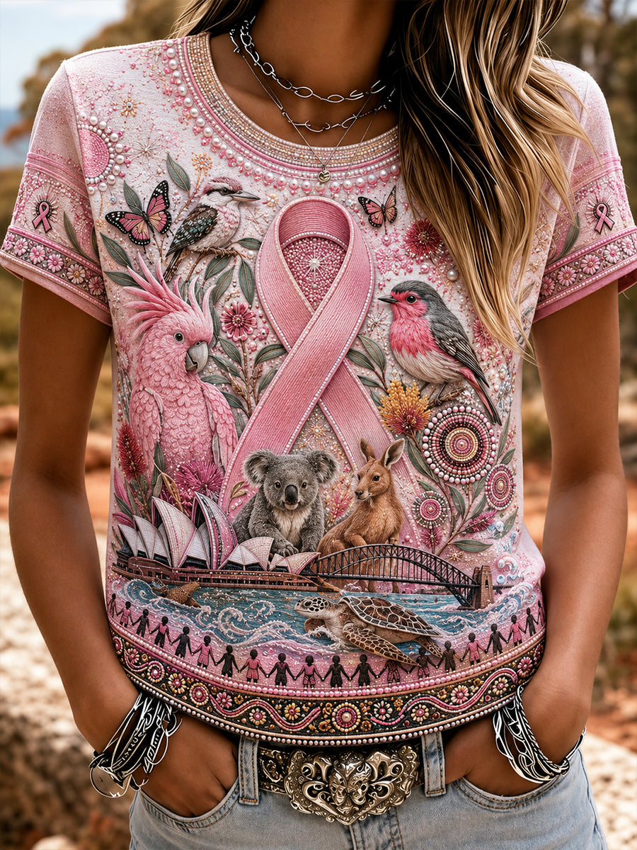 Women's Australia Breast Cancer Awareness Short-Sleeved T-Shirt