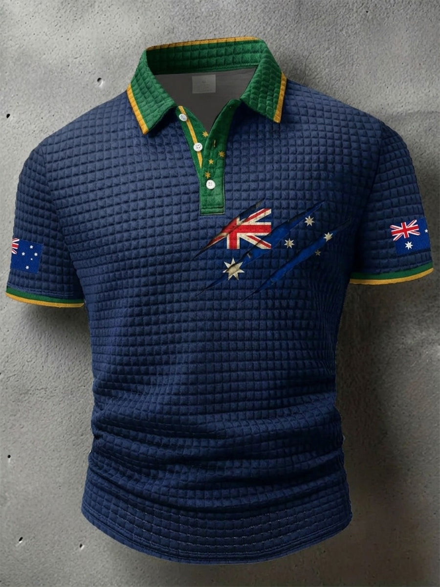 Men's Australia Pride Art Printed Polo Shirt