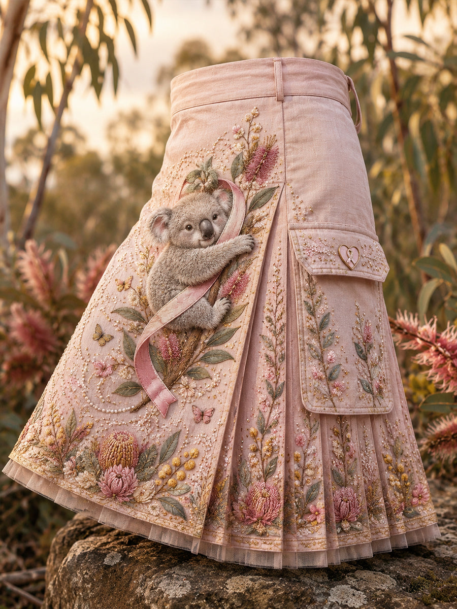 Women's Breast Cancer Awareness Australia Printed Skirt