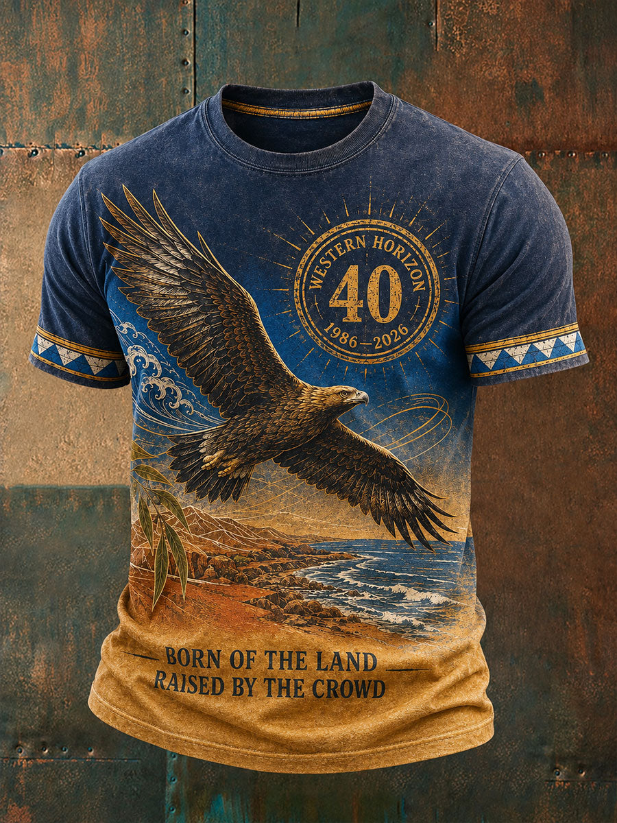 Men's AU Footy Lover Eagles Art Printed T-shirt