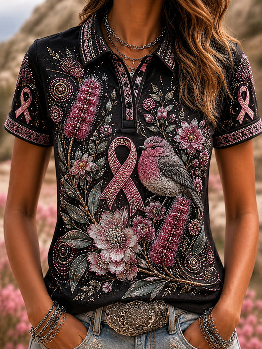 Women's Breast Cancer Awareness Australia Polo T-Shirt