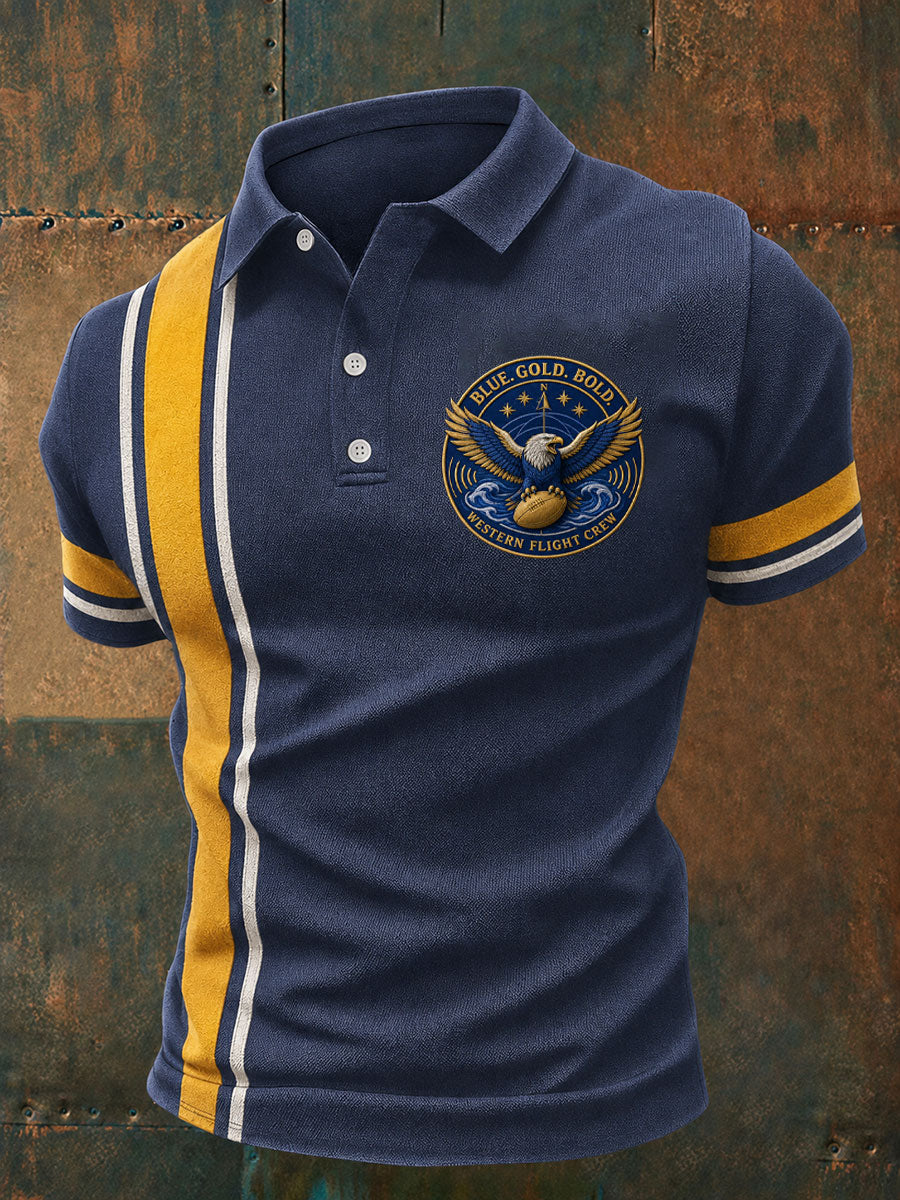 Men's AU Footy Lover Eagles Art Printed Casual Tops
