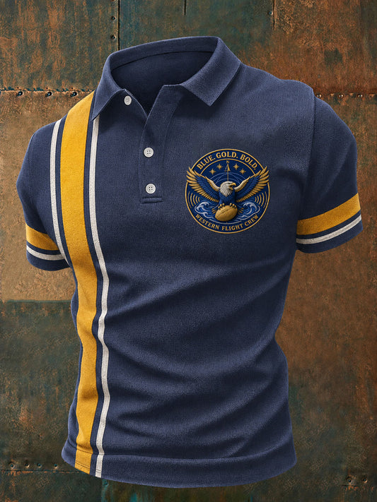 Men's AU Footy Lover Eagles Art Printed Casual Tops