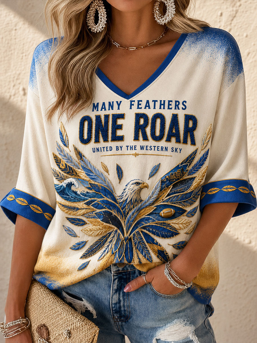 Women's AU Footy Lover Eagles Art Printed T-shirt
