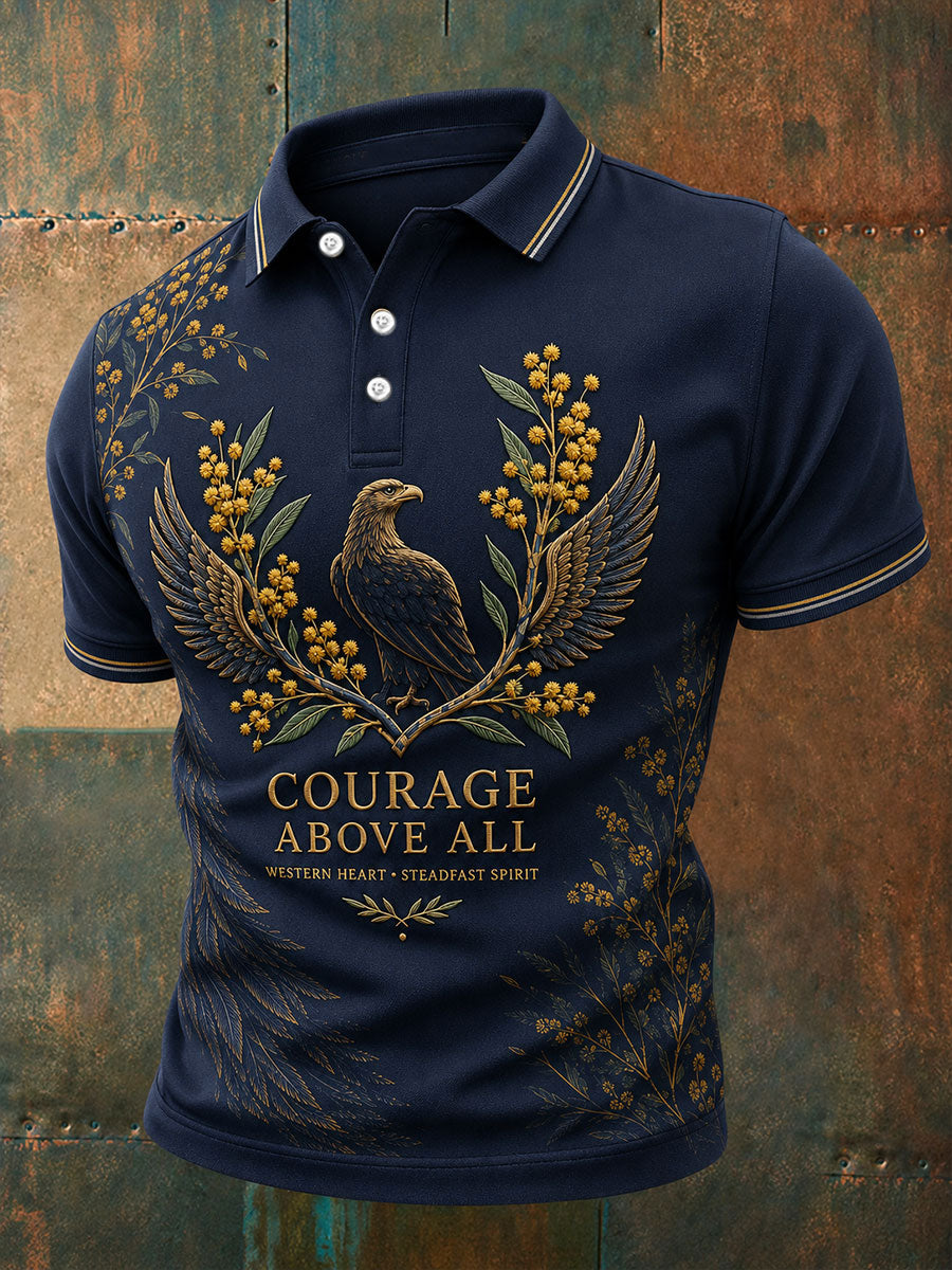 Men's AU Footy Lover Eagles Art Printed Casual Tops