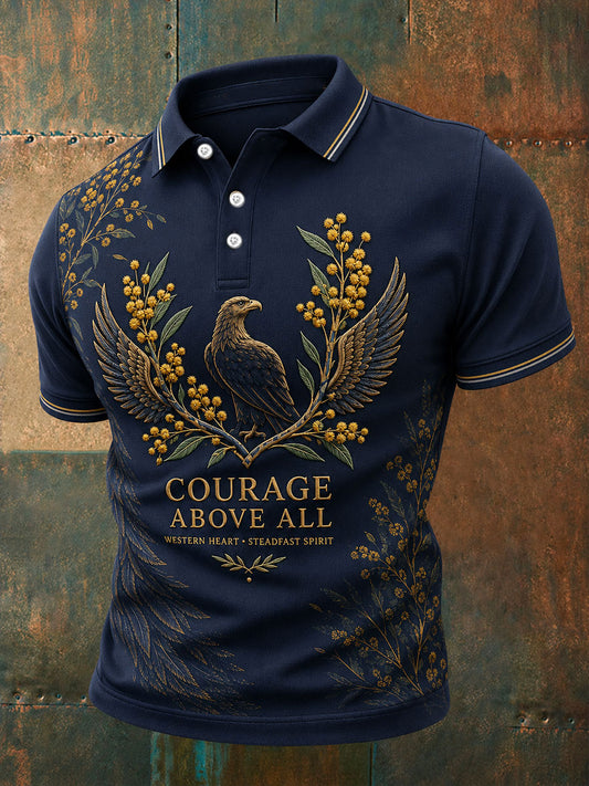 Men's AU Footy Lover Eagles Art Printed Casual Tops