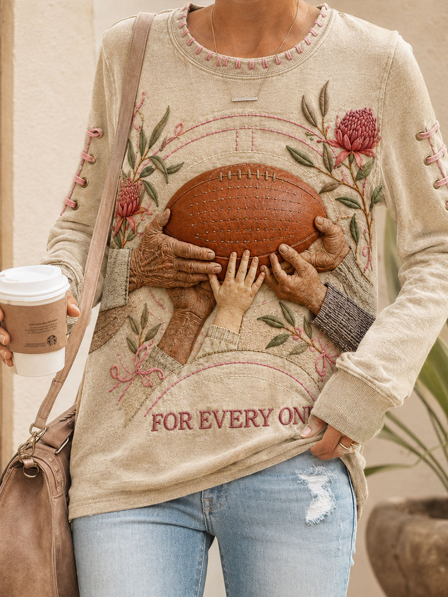 Women's Australia Breast Cancer Awareness Footy Art Printed Sweatshirt
