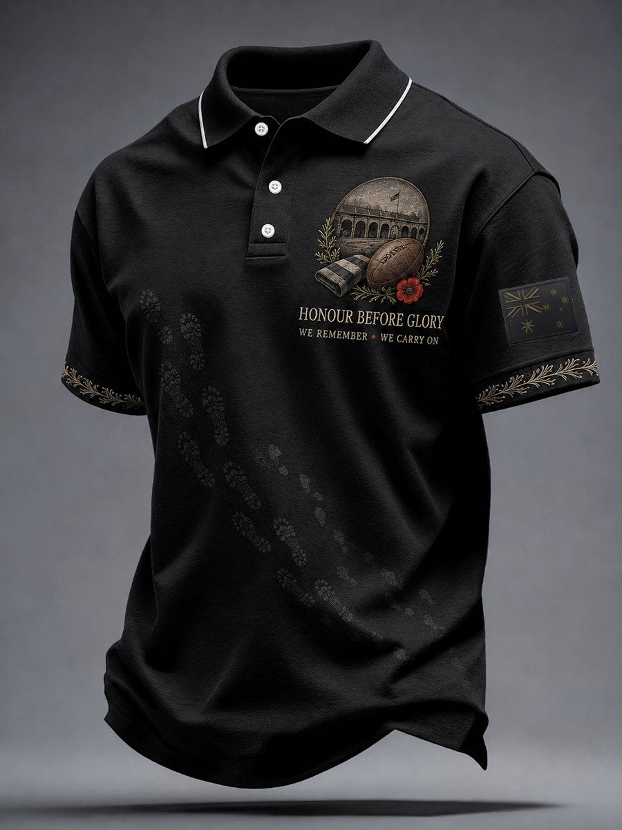 Men's AU Footy Lover Magpies Art Printed Casual Tops