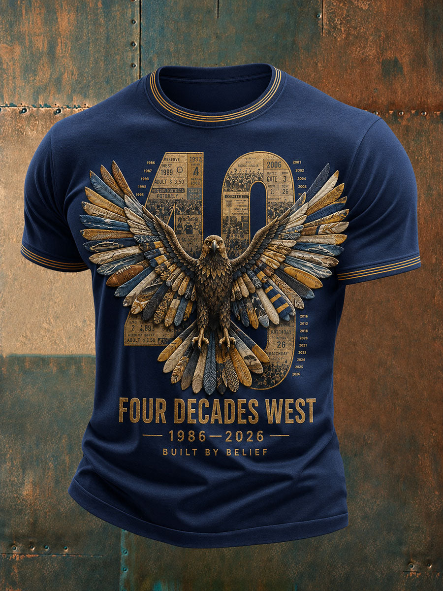 Men's AU Footy Lover Eagles Art Printed T-shirt