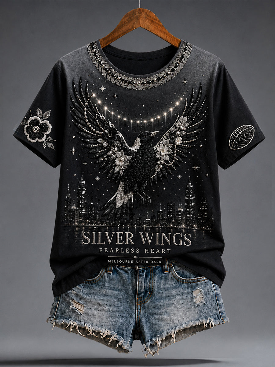 Women's AU Footy Lover Magpies Art Printed T-shirt