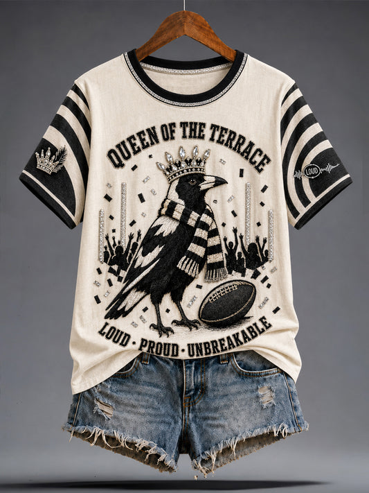 Women's Australia Magpies Footy Lover Art Printed T-shirt