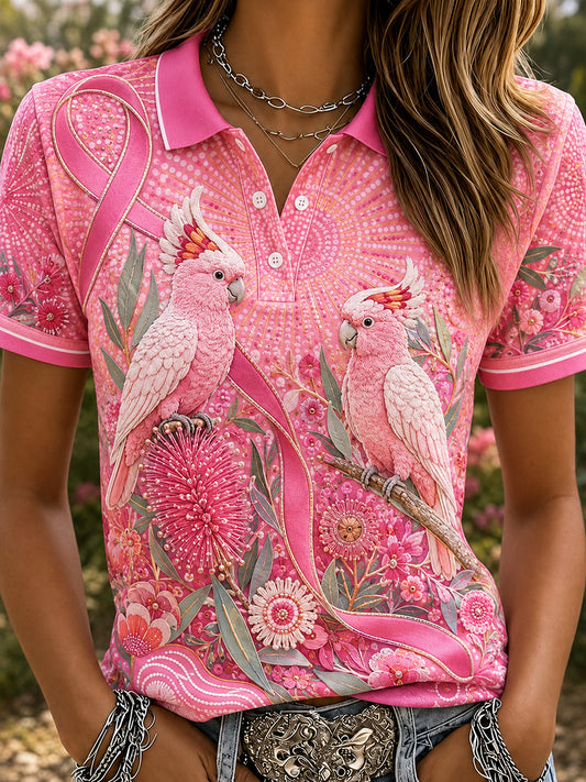 Women's Australia Breast Cancer Awareness Polo T-Shirt