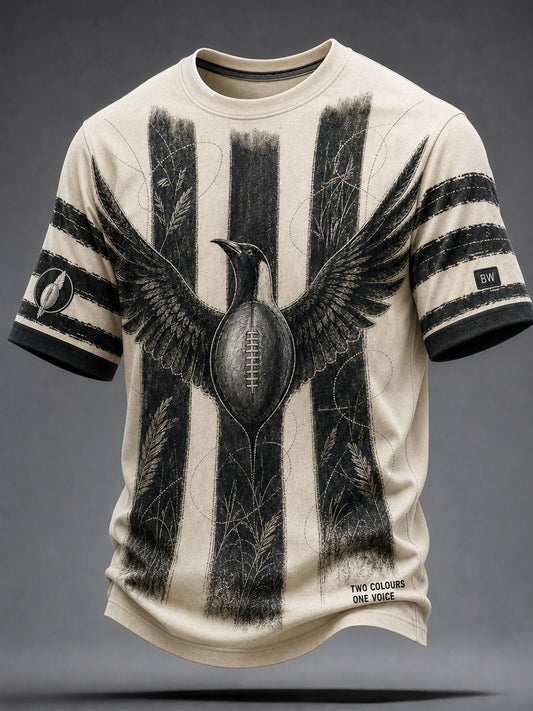 Men's Australia Magpies Footy Lover Art Printed T-shirt